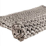 Обтяжений плед оксамитовий великої в'язки, 8 кг, фото 4