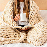 Обтяжений плед із синелі крупної в'язки 150x200 см, 3,18 кг, фото 6