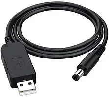 Кабель живлення для роутера Infinity USB (тато)  -  DC (тато) 5.5x2.1 12V 1m Black