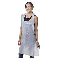 Щільний одноразовий поліетиленовий фартух SanGig Premium, 100 шт Білий