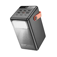 Потужний зовнішній акумулятор Hoco DB03 Max Centurion 65W Black, з ліхтариком, 100000mAh