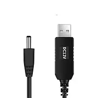 Кабель живлення для роутера Infinity USB (тато)  -  DC (тато) 12V 1A Black