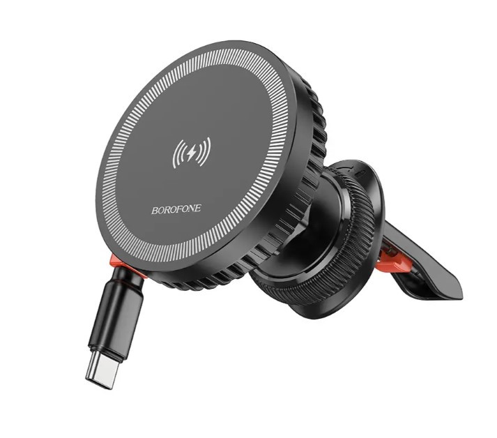 Магнітний тримач для телефону з бездротовою зарядкою BOROFONE BH207 MagSafe 5W-15W