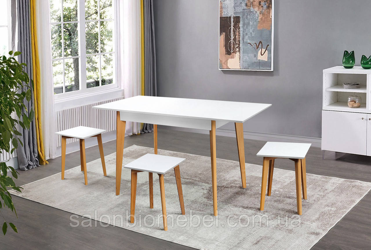 Стіл обідній Міраж (натуральний/білий), фото 1