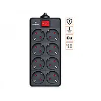 Мережевий фільтр REAL-EL RS-8 PROTECT Black 3 м