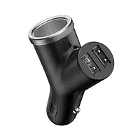 Автомобільний адаптер для телефона Baseus CCALL-YX01 Black (2xUSB Y Type )