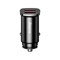 Автомобільний адаптер для телефона Baseus CCALL-DS01 Black (1xUSB + 1x Type-C 3A Car Charger Square Metal Quick адаптер)