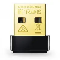Мережевий адаптер TP-Link Archer T600U Nano Black (AC600, mini)