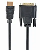 Відео-кабель Cablexpert CC-HDMI-DVI-6 HDMI (тато) - DVI (тато), 1, 8m Black