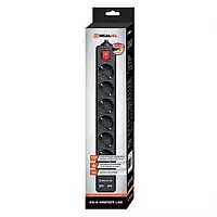 Мережевий фільтр REAL-EL RS-6 PROTECT EL122300018 Black 5 м, USB