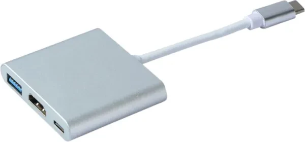 Перехідник Dynamode USB Type C (тато) - HDMI/USB-A/Type-C (мама), фото 1