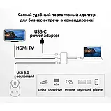 Перехідник Dynamode USB Type C (тато) - HDMI/USB-A/Type-C (мама), фото 4