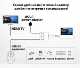 Перехідник Dynamode USB Type C (тато) - HDMI/USB-A/Type-C (мама), фото 7