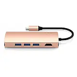 USB-хаб Satechi Aluminum Type-C Multi-Port Adapter (ST-TCMA2G) Gold 4K with Ethernet V2, фото 3