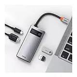 USB-хаб Baseus Metal Gleam Series 4-in-1 Multifunctional Type-C HUB Docking Station CAHUB-CY0G Gray, фото 7