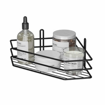 Полиця мет. ЧОРНА кутова 1яр 25см 3-конт., фото 1