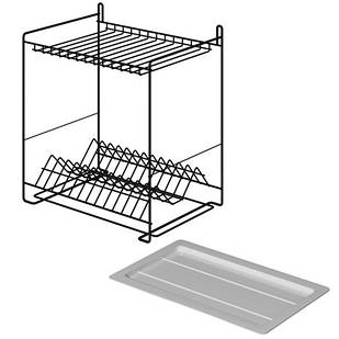 Сушарка д/п мет. 2 яр. 40см ЧОРНА стіл/стіна (тар.знизу)