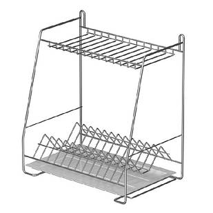 Сушарка д/п мет. 2 яр. 40см ЧОРНА трапеція стіл/стіна (тар.знизу)