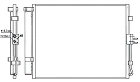 Конденсатор кондиціонера Kia Soul 09-14 Ava АКПП/МКПП; 521X383X16; +осушувач (1.6 CRDI/1.6)