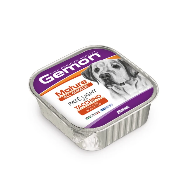 Вологий корм Gemon для собак усіх порід паштет з індичкою 150 гр*24 шт