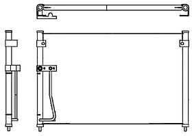 Конденсатор кондиціонера Mazda 626 GF GW 97-02 Ava АКПП/МКПП; 590X297X20; -осушувач (1.8/2.0 TDI/2.0 TD/2.0)