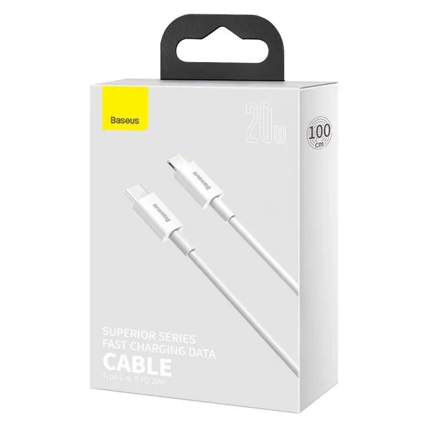 Дата-кабель Baseus CATLYS-A02 1m USB Type C(тато) - Lightning(тато) White, фото 1
