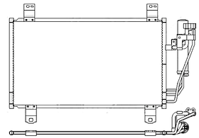 Конденсатор кондиціонера Mazda 2 DJ 14-19 Ava АКПП/МКПП; 602X332X12; +осушувач (1.5/2.0)