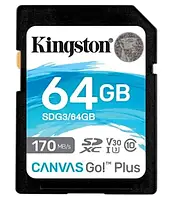 Карта памяті Kingston Canvas Go! Plus SDG3/64GB Black 64GB SD