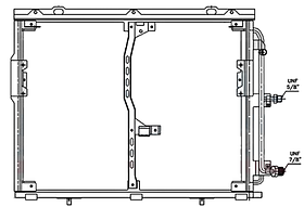 Конденсатор кондиціонера Mercedes 140 (S-CLASS) 91-98 Ava АКПП/МКПП; 620X447X20; -осушувач (2.8/3.0 TD/3.2/3.5 TD/4.2/5.0/6.0)