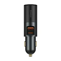Автомобільний адаптер для телефона Baseus Share Together Fast Charge Car Charger Cigarette Lighter Expansion Port Gray (CCBT-C0G)