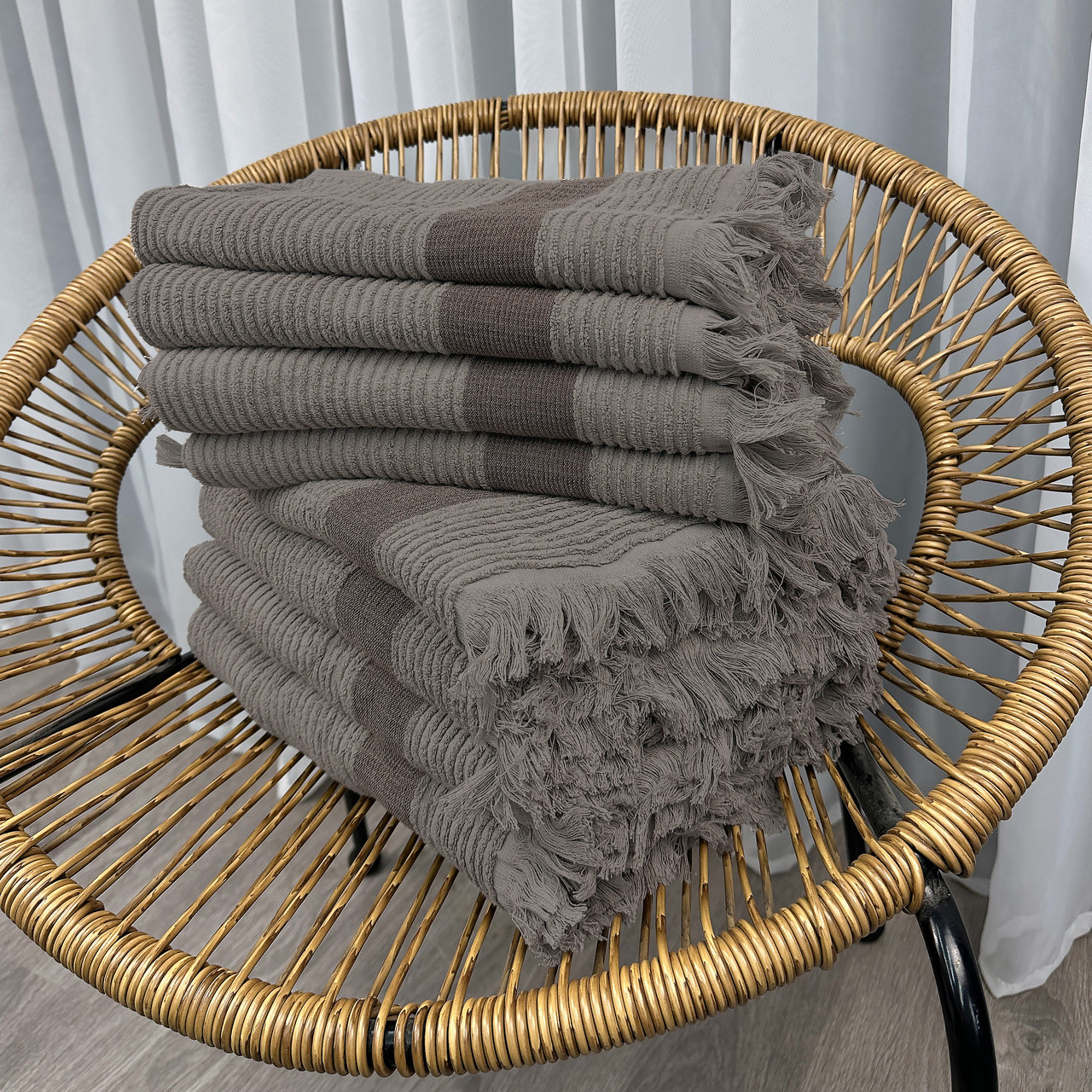 Рушник махровий Aisha Герті колір сірий, фото 1