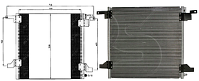 Конденсатор кондиціонера Mercedes 163 (ML-CLASS) SUV 97-05 Ava АКПП/МКПП; 560X526X18; -осушувач (2.3/3.2/3.5/4.3)