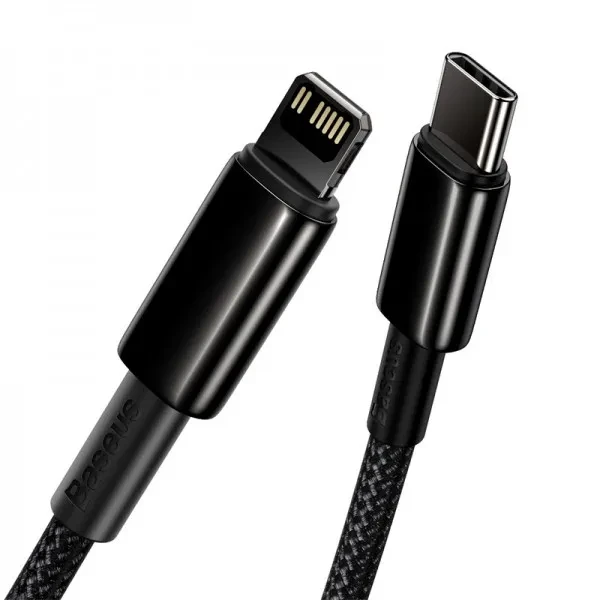 Дата-кабель Baseus CATLWJ-01 1m USB Type C(тато) - Lightning(тато) Black, фото 1