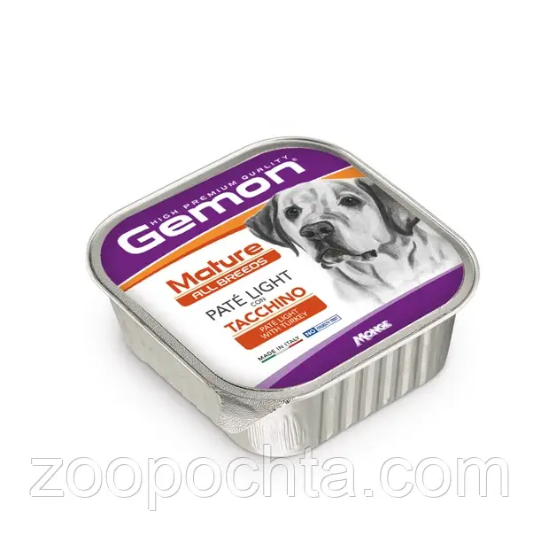 Влажный корм для собак всех пород Gemon паштет с индейкой 150 гр 5 шт., фото 1