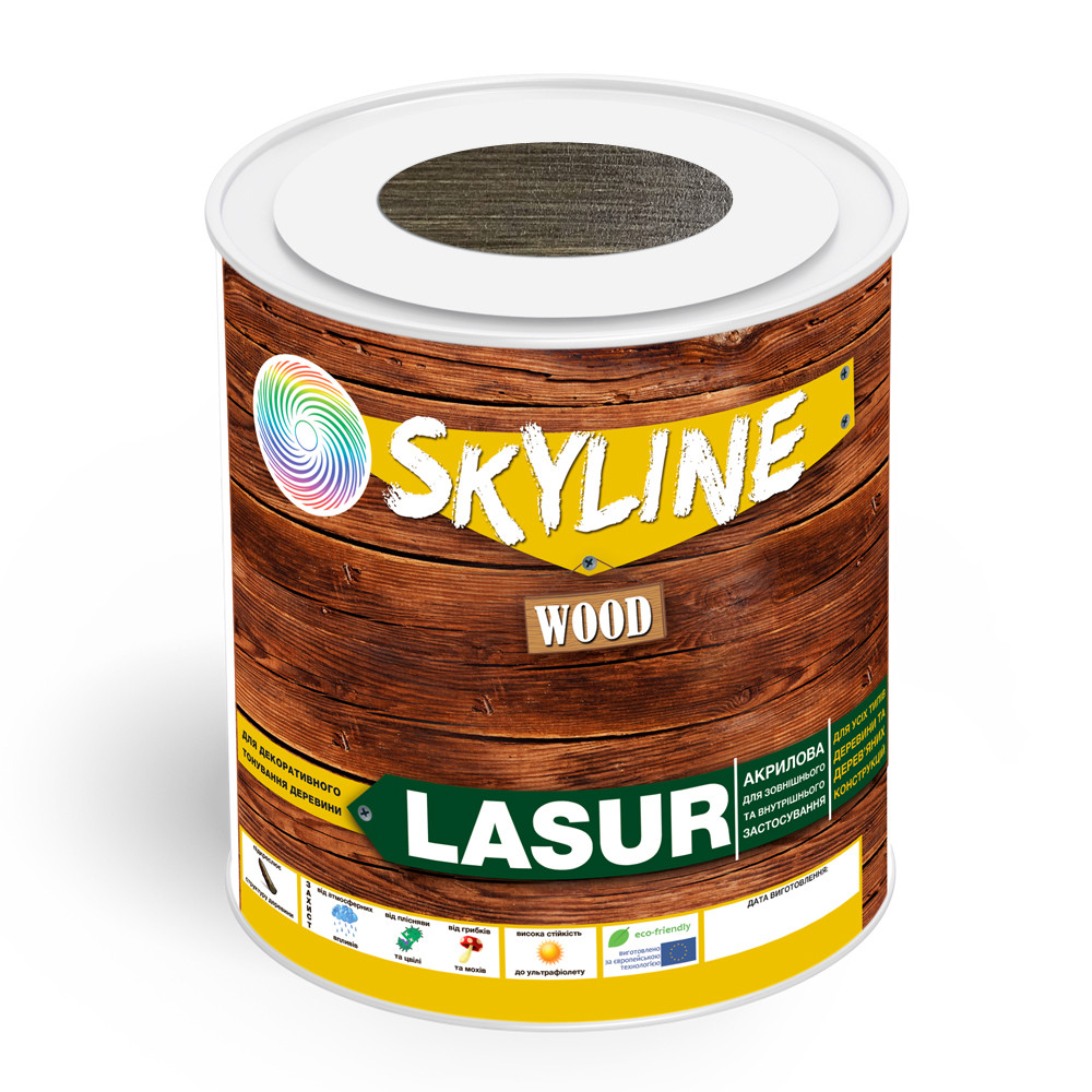 Лазур декоративно-захисна для обробки дерева LASUR Wood SkyLine Венге 0.75 л