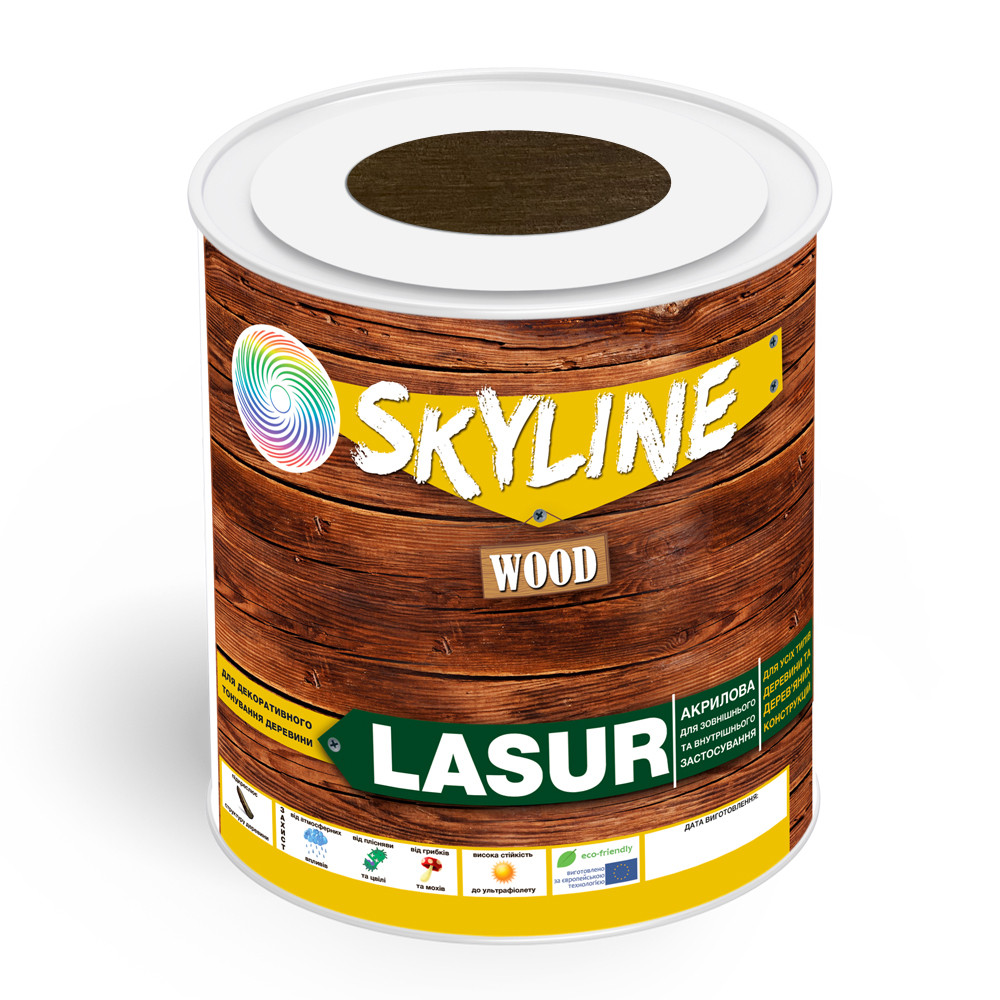 Лазур декоративно-захисна для обробки дерева LASUR Wood SkyLine Кипарис 0.75 л