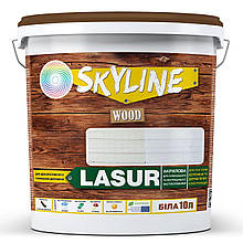 Лазур декоративно-захисна для обробки дерева LASUR Wood SkyLine Біла 10л