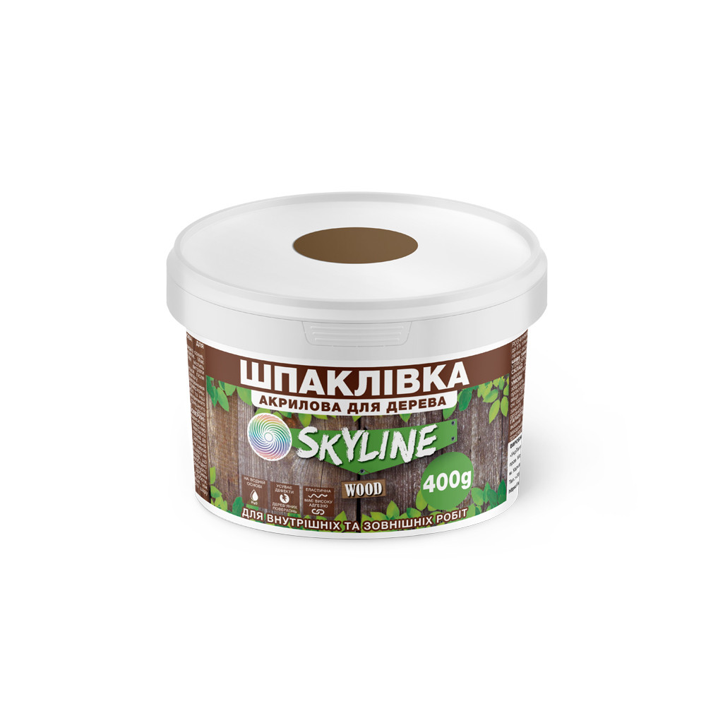 Шпаклівка для Дерева готова до застосування акрилова SkyLine Wood Горіх 400 г, фото 1