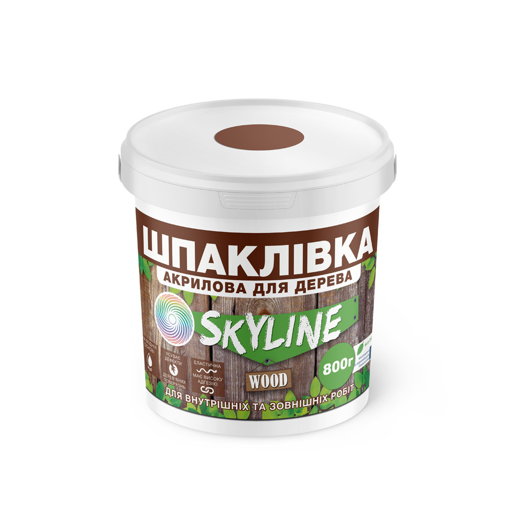 Шпаклівка для Дерева готова до застосування акрилова SkyLine Wood Махагон 800 г, фото 1