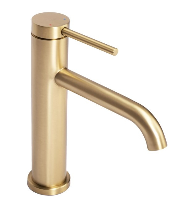 Змішувач для умивальника Rea Clif gold brushed низький (REA-B5323)