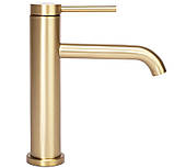 Змішувач для умивальника Rea Clif gold brushed низький (REA-B5323), фото 4