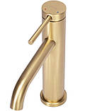 Змішувач для умивальника Rea Clif gold brushed низький (REA-B5323), фото 5