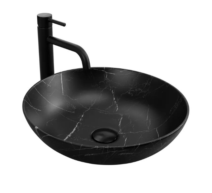 Умывальник Rea Fibo 40,5x40,5 black matt (REA-U3301)