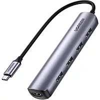 USB-хаб Ugreen CM417 5-in-1 USB-C Hub Gray