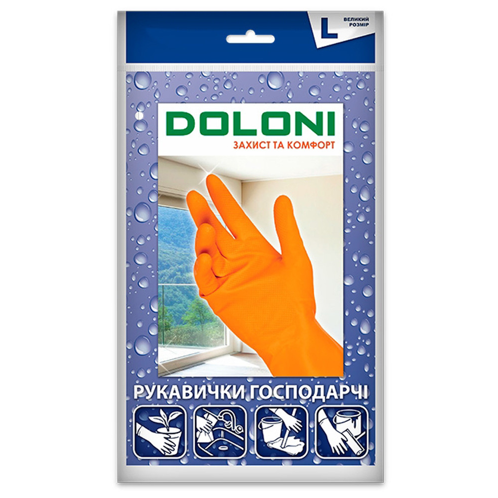 Рукавиці Doloni латексні, господарські, розмір L арт. 4546, фото 1