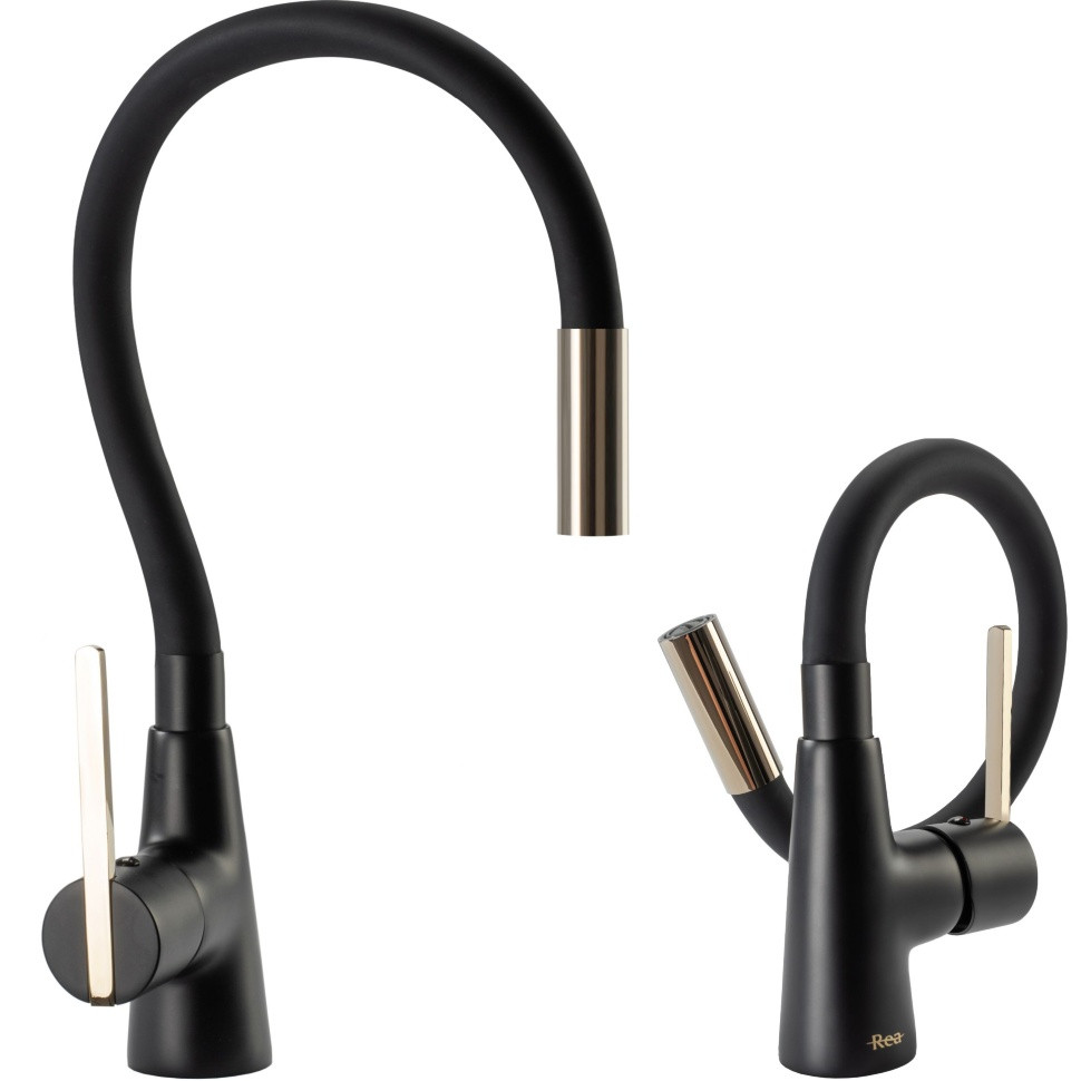 Змішувач для кухні Rea ICON black/l.gold (REA-B5682)