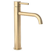 Змішувач для умивальника Rea Lungo gold matt, високий (REA-B4526)