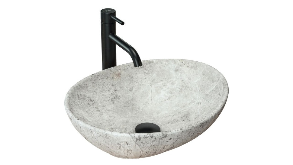 Умивальник Rea Sofia Light Stone 34,5x41 grey (REA-U0165), фото 1