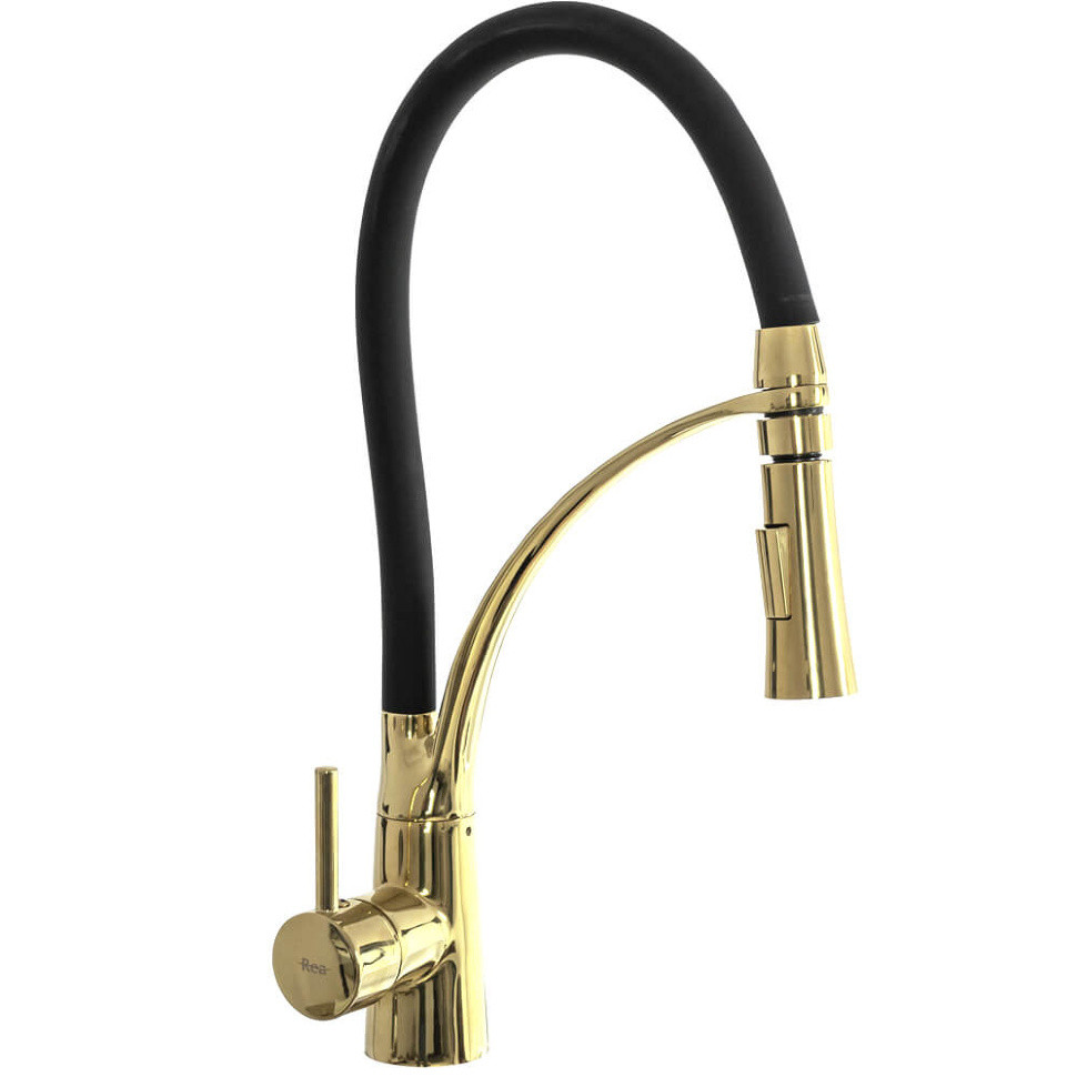 Змішувач для кухні Rea Gaspar black/l.gold (REA-B1019)