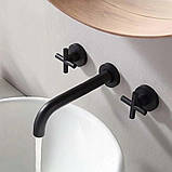 Змішувач для умивальника прихованого монтажу Rea Exit чорний (REA-B8000), фото 2